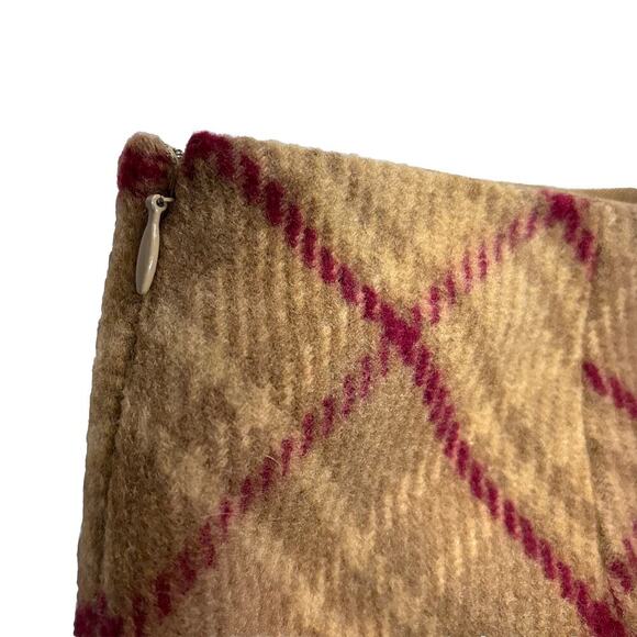 J Crew Vtg Y2K Plaid A-Line Skirt 6 Wool Nylon Blend Preppy Career - Picture 6 of 9
